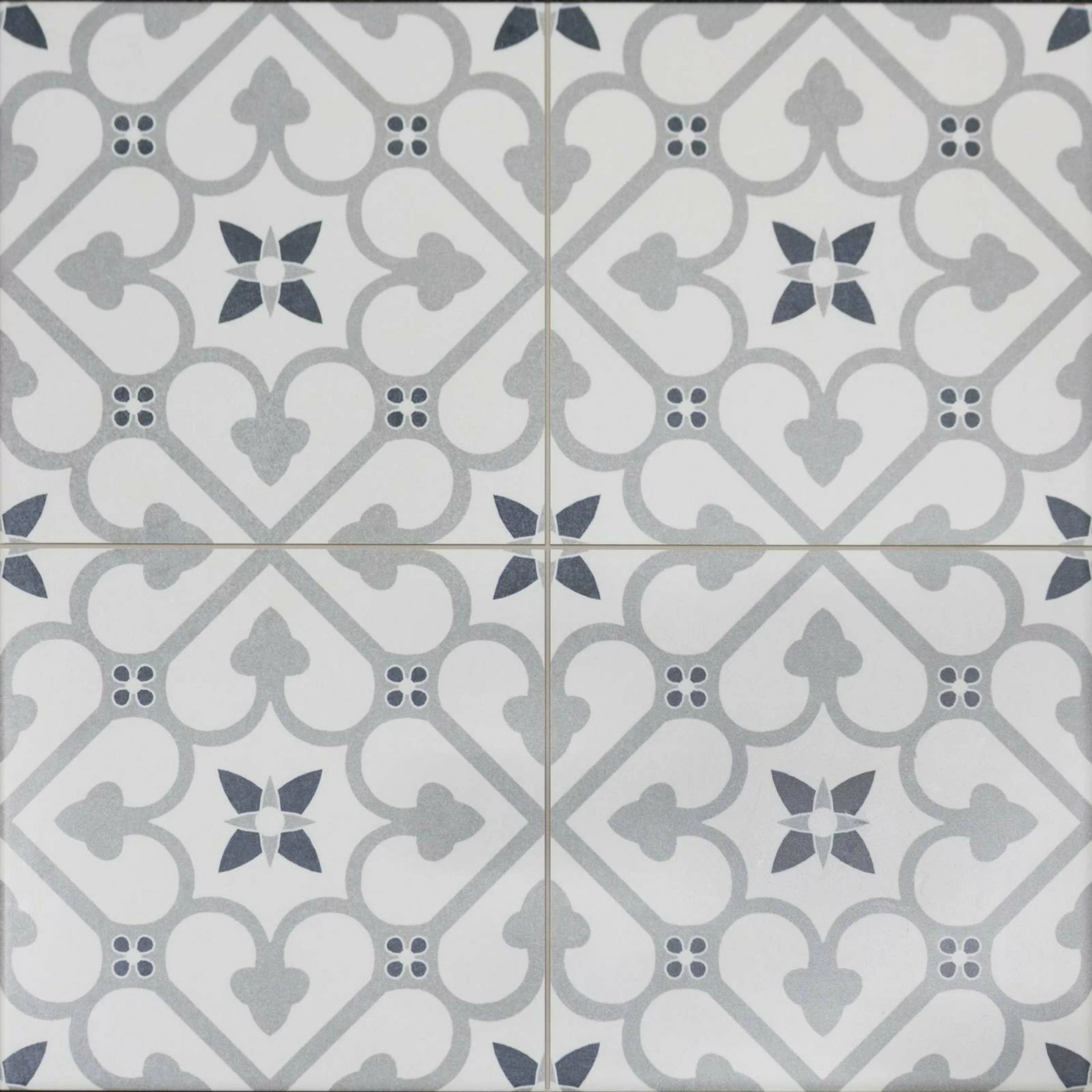 Valor Grey and White Pattern Porcelain Floor Tile TilesDecor