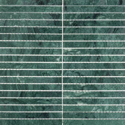 Verona Emerald Green Natural Marble Rectangle Mosaic Wall and Floor Tile TilesDecor