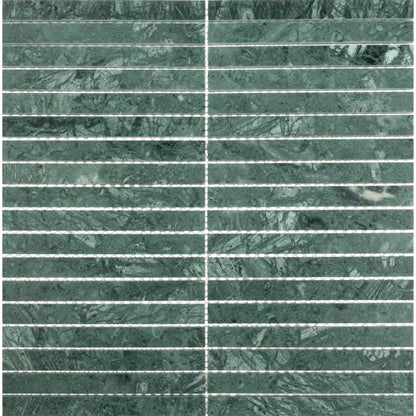 Verona Emerald Green Natural Marble Rectangle Mosaic Wall and Floor Tile TilesDecor