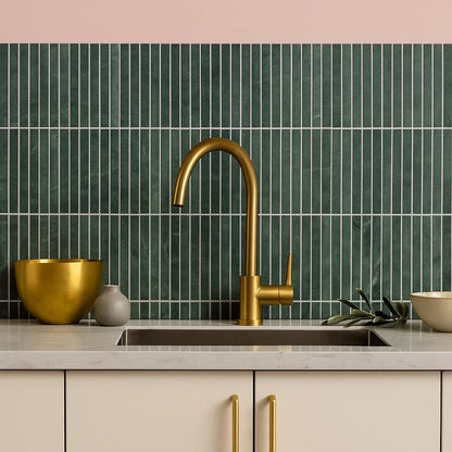 Verona Emerald Green Natural Marble Rectangle Mosaic Wall and Floor Tile TilesDecor