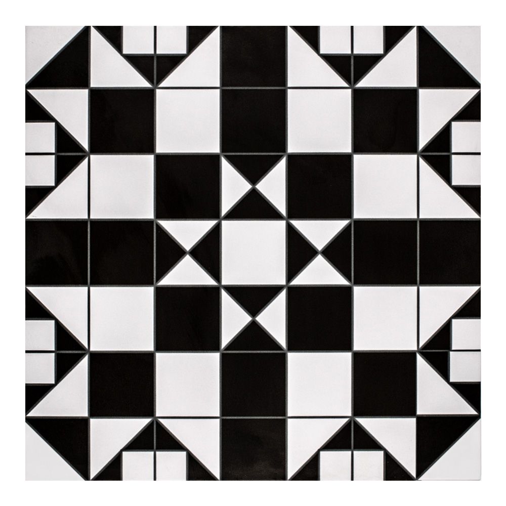 Victorian Black and White Traditional Pattern Ceramic Wall and Floor Tile TilesDecor