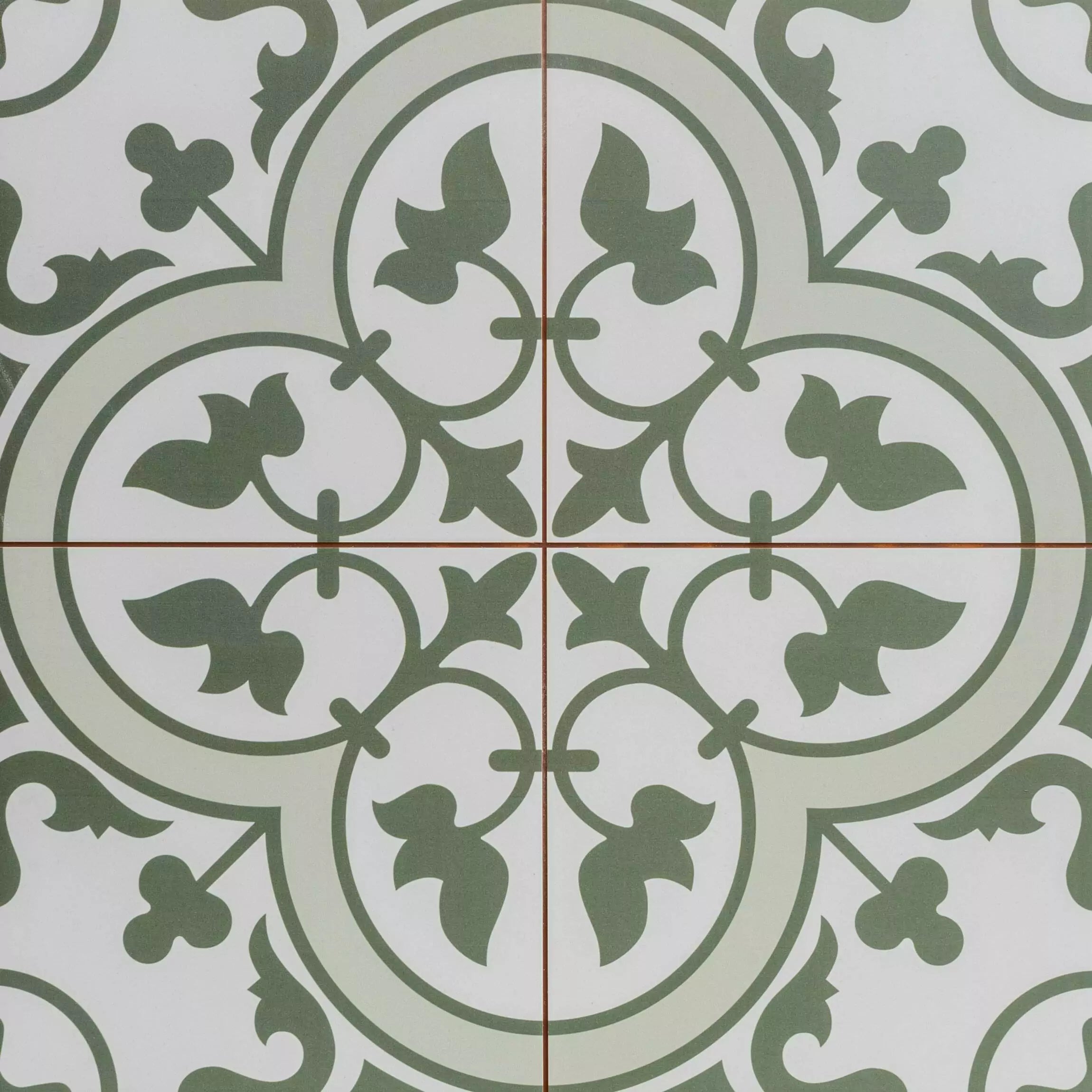 Victorian Henley Army Green Pattern Ceramic Wall and Floor Tile TilesDecor