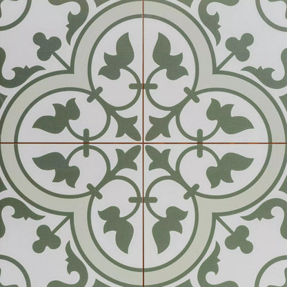 Victorian Henley Army Green Pattern Ceramic Wall and Floor Tile TilesDecor
