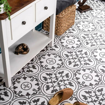 Victorian Henley Black Pattern Ceramic Wall and Floor Tile TilesDecor