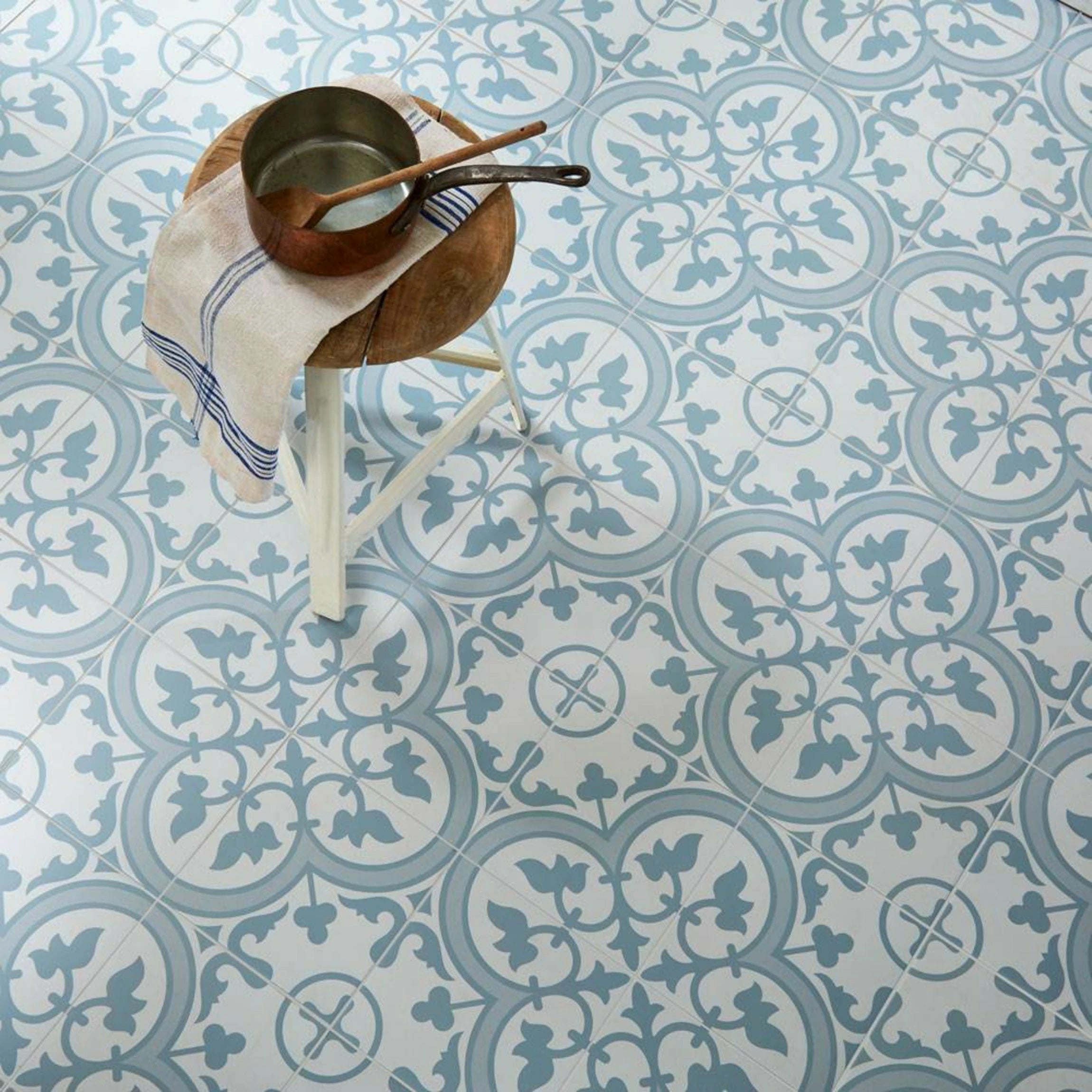 Victorian Henley Light Blue Pattern Ceramic Wall and Floor Tile TilesDecor