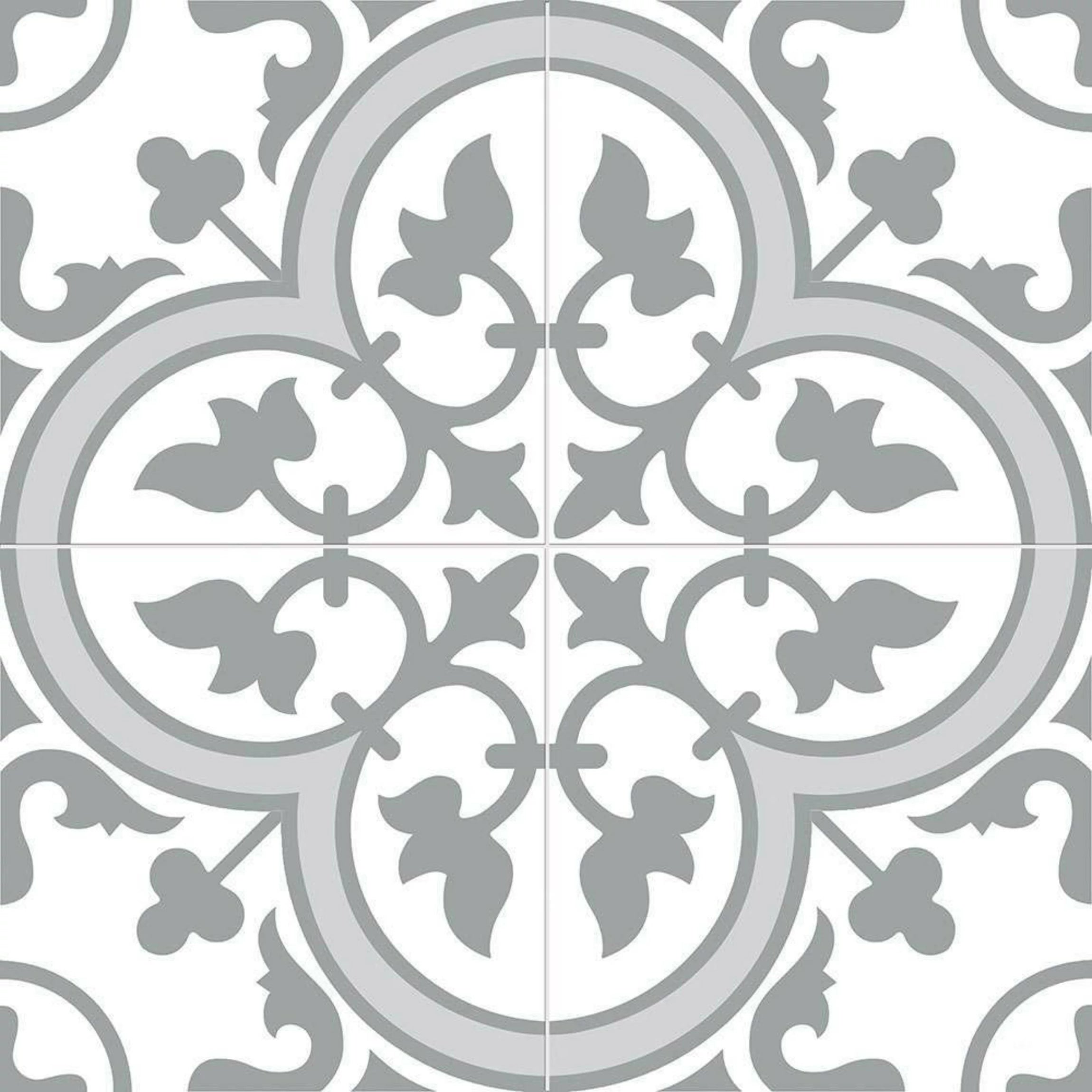 Victorian Henley Light Grey Pattern Ceramic Wall and Floor Tile TilesDecor