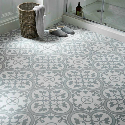 Victorian Henley Light Grey Pattern Ceramic Wall and Floor Tile TilesDecor