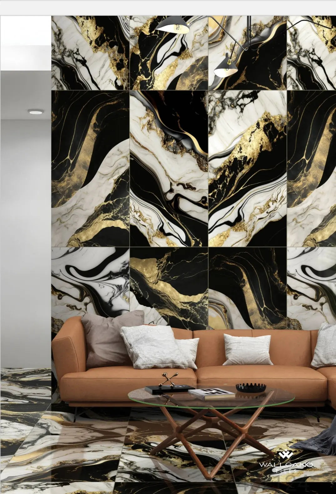 Volcano Gold Porcelain Glass Wall Tile 