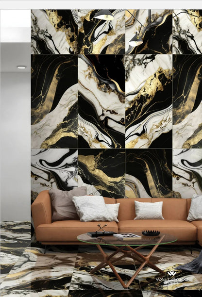 Volcano Gold Porcelain Glass Wall Tile 