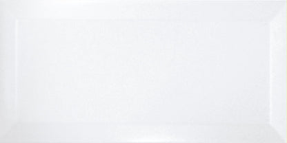 White Gloss Bevelled Metro Ceramic Wall 100x200mm Tile TilesDecor