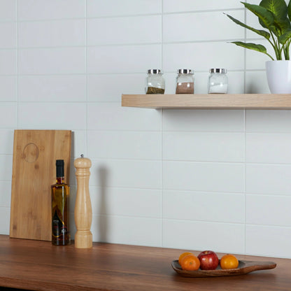 White Gloss Flat Metro Subway Ceramic Wall 100x300mm Tile TilesDecor