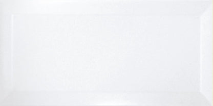 White Matt Bevelled Metro Ceramic Wall 100x200mm Tile TilesDecor