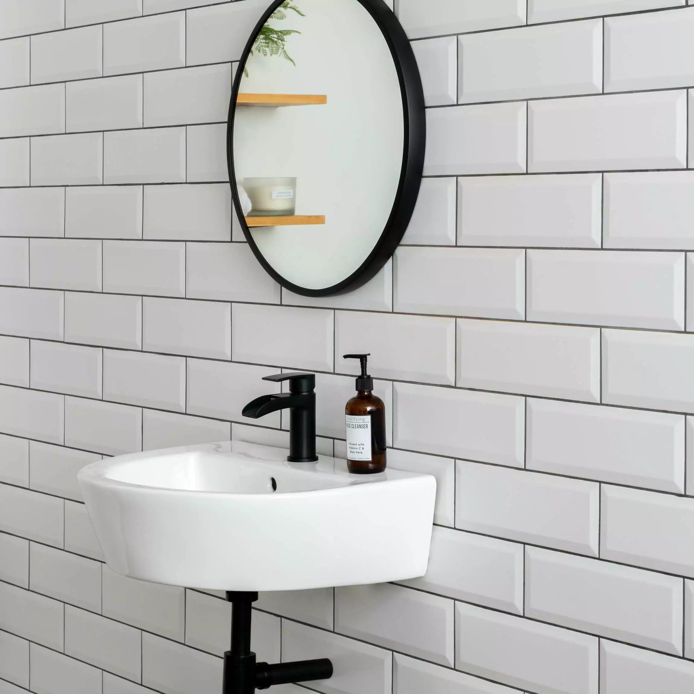 White Matt Bevelled Metro Subway Ceramic Wall 100x300mm Tile TilesDecor