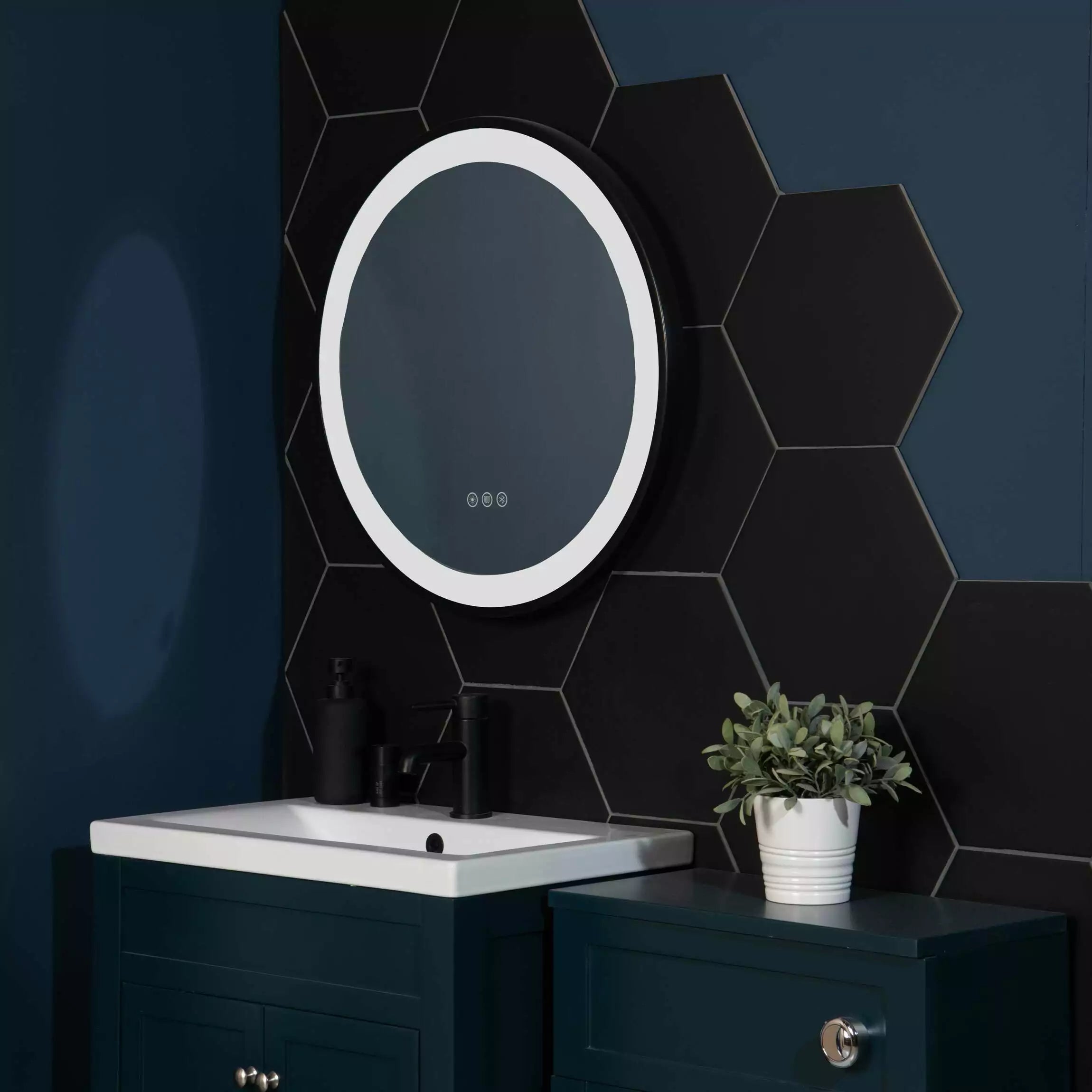 Amsterdam Hexagon Matt Black Porcelain Wall and Floor Tile TilesDecor