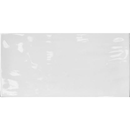Bianco Rustico Metro Brick Tile 10x20 cm tile.co.uk artisian White
