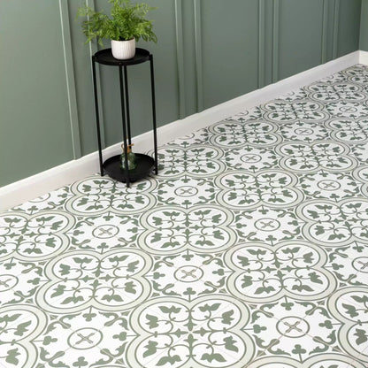 Victorian Henley Army Green Pattern Ceramic Wall and Floor Tile TilesDecor