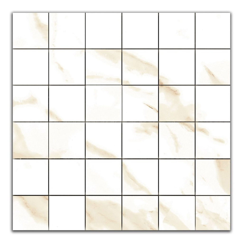 Gentle Gold Gloss Marble Effect Porcelain Mosaic Tile TilesDecor