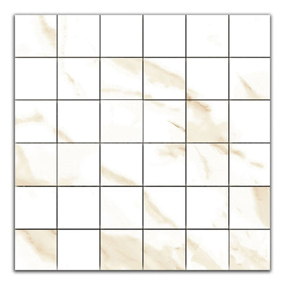 Gentle Gold Gloss Marble Effect Porcelain Mosaic Tile TilesDecor