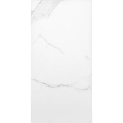 White Polished Marble Wall and Floor Tile 30x60cm https://tile.co.uk/collections/floor-tiles/products/30x60cm-statuario-mercury-polished-tile