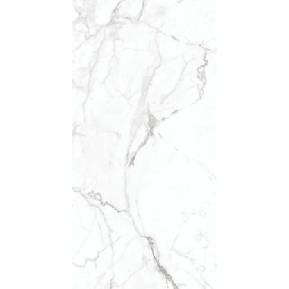 Allura XL White Marble Effect 60x120cm Polished Porcelain Wall and Floor Tiles TilesDecor