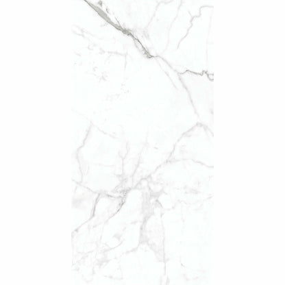 Allura XL White Marble Effect 60x120cm Polished Porcelain Wall and Floor Tiles TilesDecor