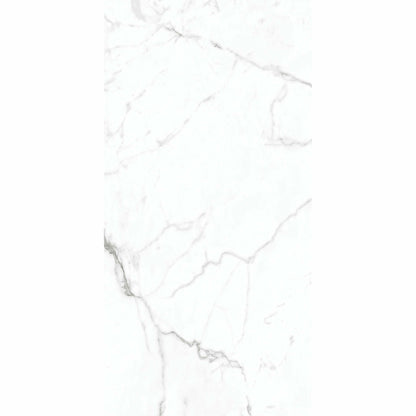 Allura XL White Marble Effect 60x120cm Polished Porcelain Wall and Floor Tiles TilesDecor