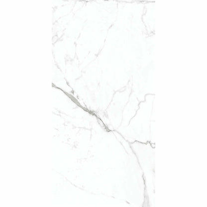 Allura XL White Marble Effect 60x120cm Polished Porcelain Wall and Floor Tiles TilesDecor