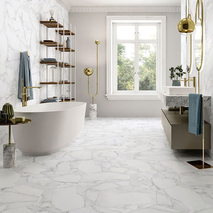 Belluna Marble Effect Matt 480x560mm Hexagon Tiles TilesDecor