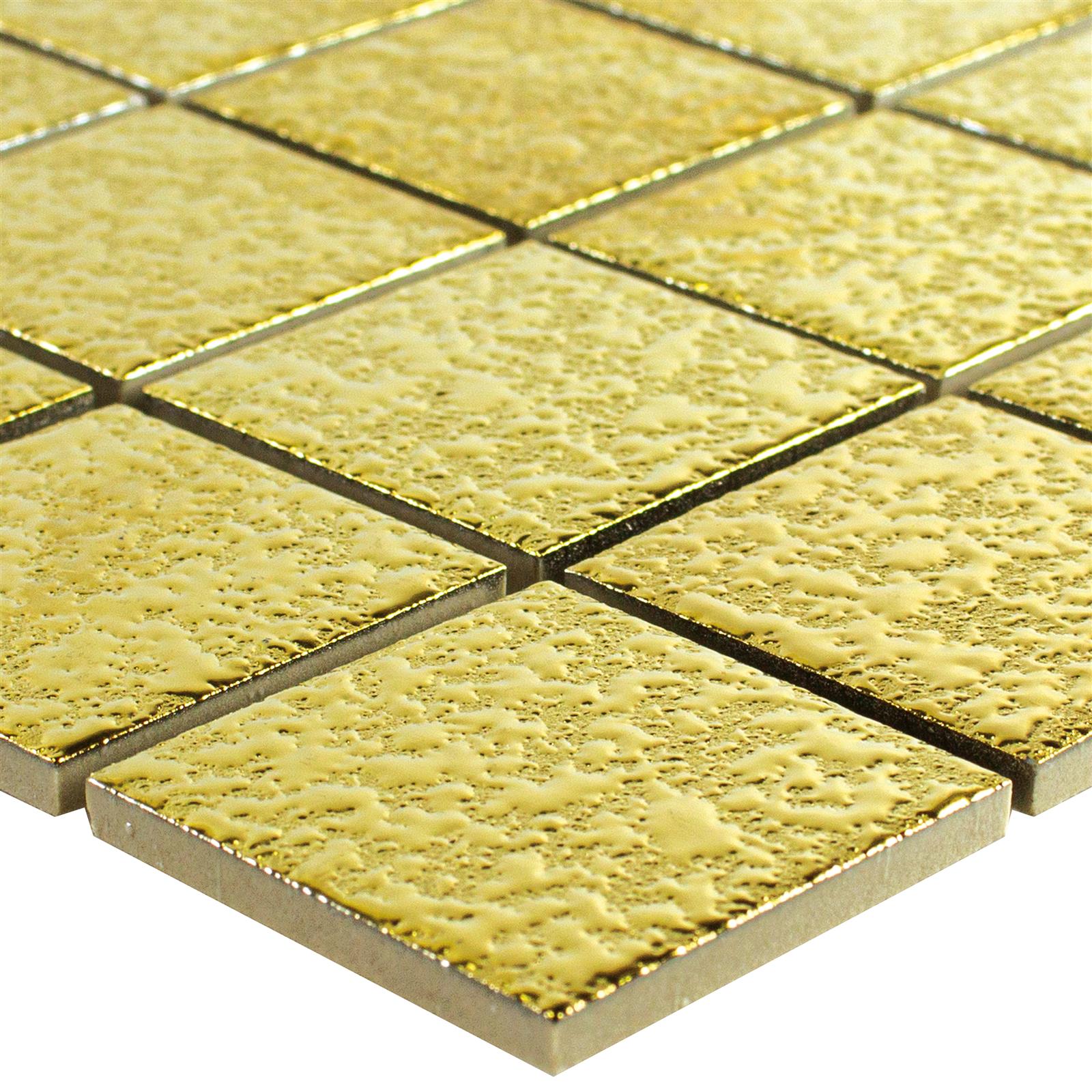 Crackled Gold Ceramic Mosaic Tile Mosafil TM34996 or Axel GO 484