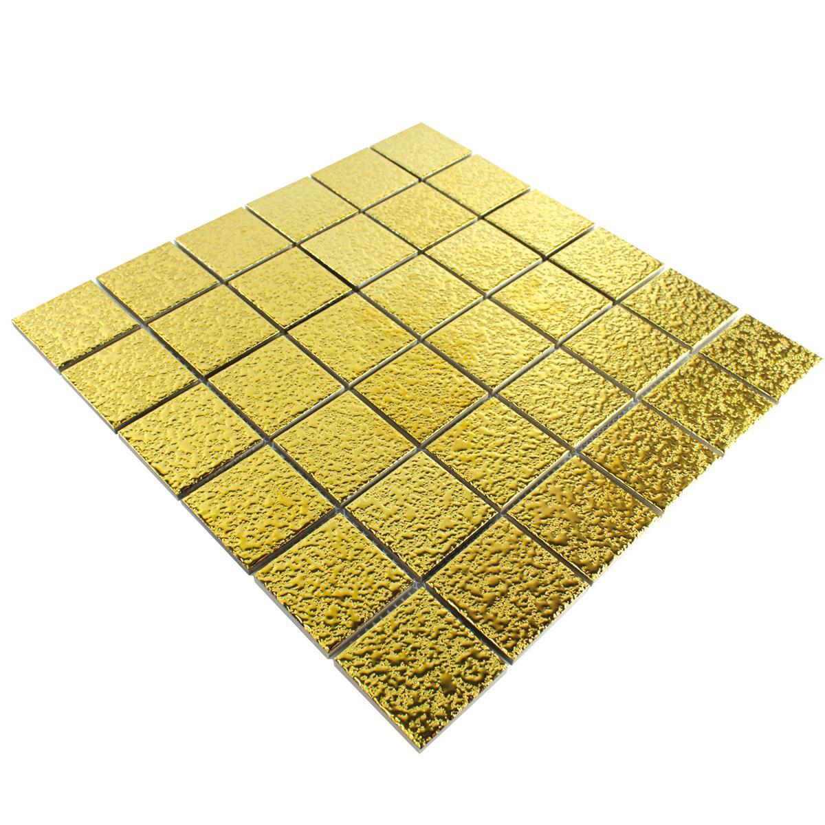 Crackled Gold Ceramic Mosaic Tile Mosafil TM34996 or Axel GO 484