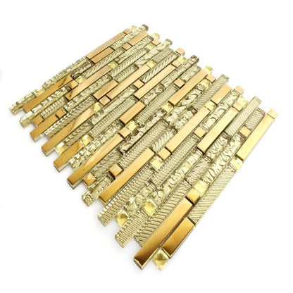 Structured Gold Mix Mosaic Tiles Mosafil FL90032m Axel XCM GV918