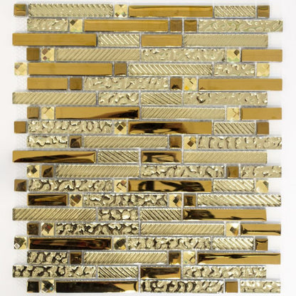 Structured Gold Mix Mosaic Tiles Mosafil FL90032m Axel XCM GV918