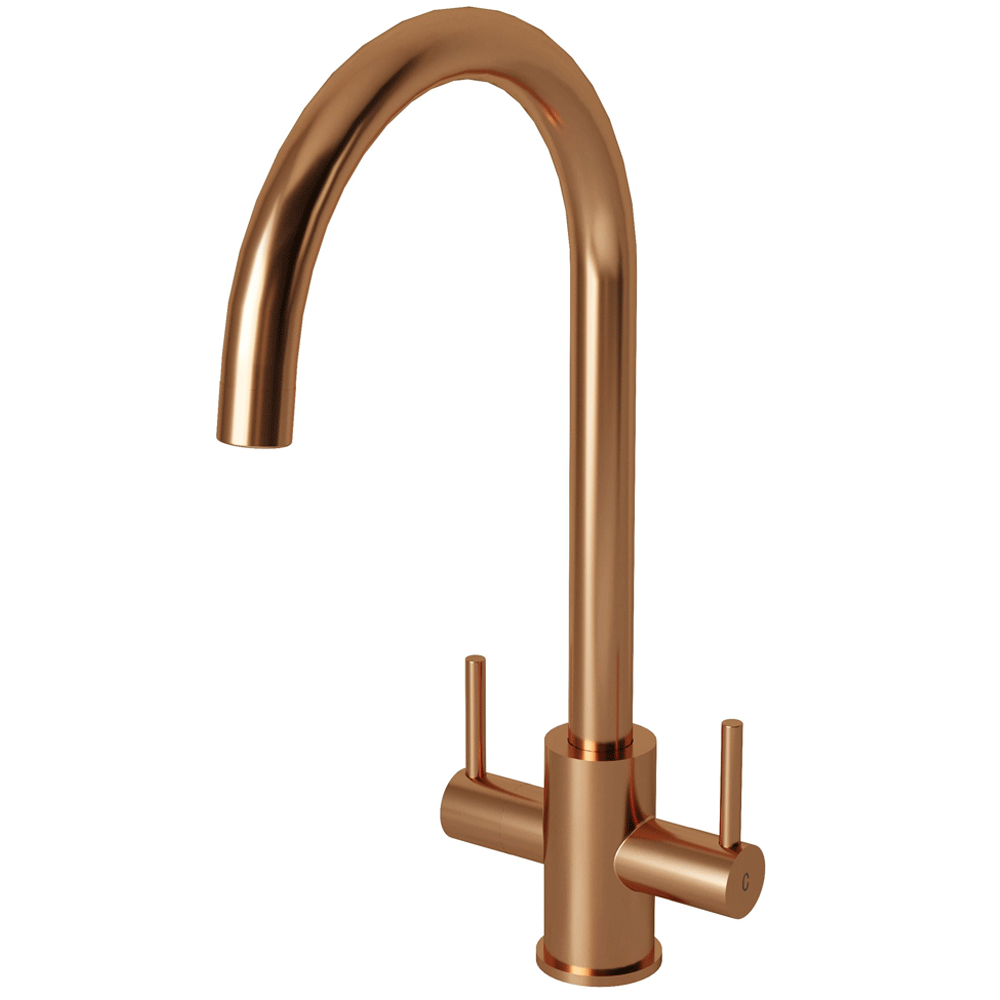 Ellsi Adria Dual Lever Kitchen Sink Mixer Tap with Swivel Spout - Brushed Copper, PDT-000396 Ellsi