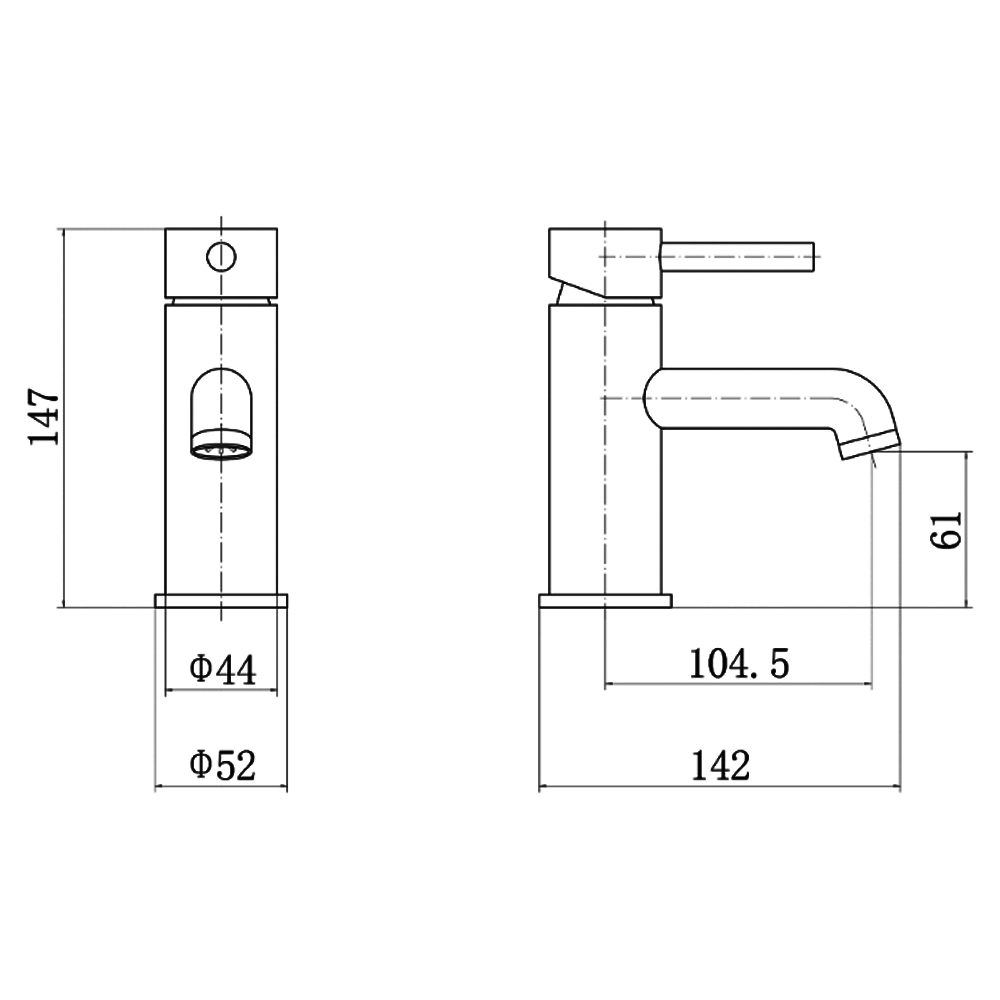 Ellsi Bounce Mono Basin Mixer Tap - Brushed Brass, PDT-000357 Ellsi