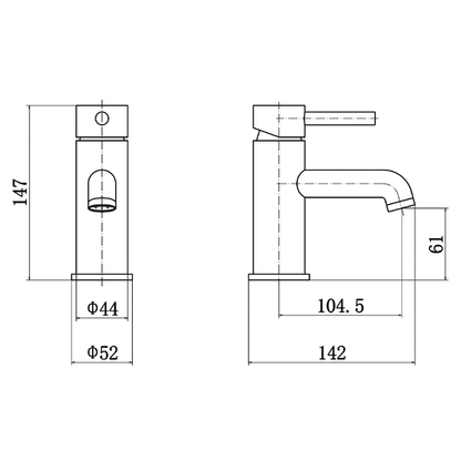 Ellsi Bounce Mono Basin Mixer Tap - Brushed Brass, PDT-000357 Ellsi