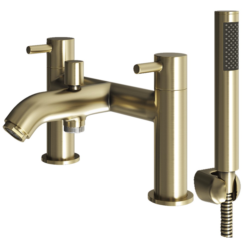 Ellsi Bounce Bath Shower Mixer Tap with Shower Handset and Holder - Brushed Brass, PDT-000358 Ellsi