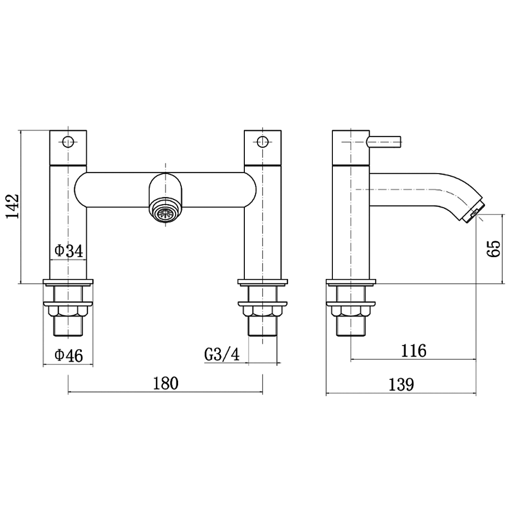 Ellsi Bounce Bath Filler Tap - Brushed Brass, PDT-000359 Ellsi