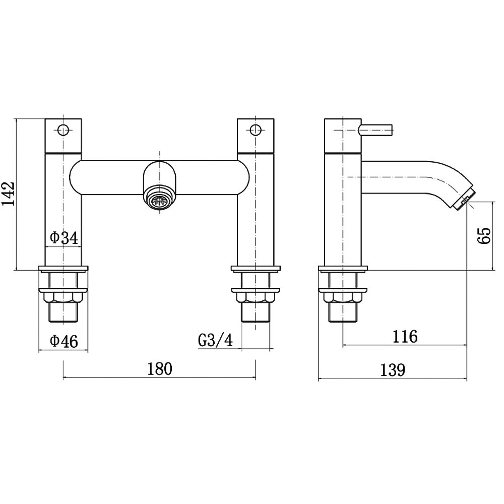 Ellsi Bounce Bath Filler Tap - Matt Black, PDT-000362 Ellsi