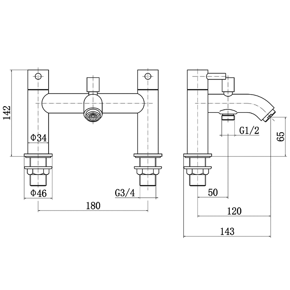 Ellsi Bounce Bath Shower Mixer Tap with Shower Handset and Holder - Chrome, PDT-000693 Ellsi