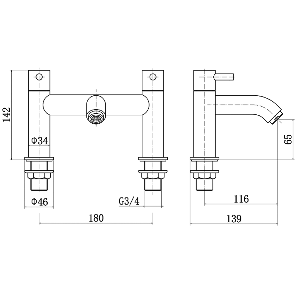 Ellsi Bounce Bath Filler Tap - Chrome, PDT-000694 Ellsi