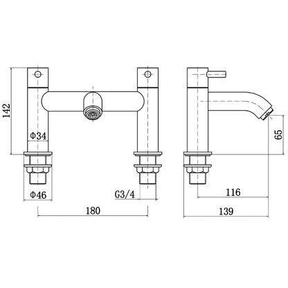 Ellsi Bounce Bath Filler Tap - Chrome, PDT-000694 Ellsi