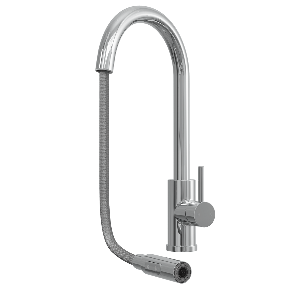 Ellsi Cato Pull Out Single Lever Kitchen Sink Mixer Tap with Swivel Spout - Chrome, PDT-000452 Ellsi