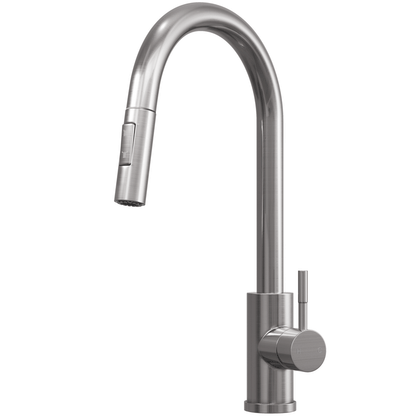 Ellsi Cato Pull Out Single Lever Kitchen Sink Mixer Tap with Swivel Spout - Brushed Steel, PDT-000454 Ellsi