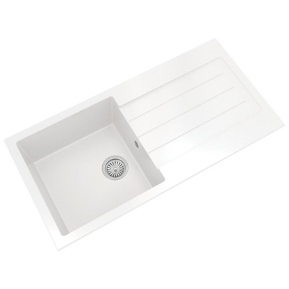 ELLSI Comite Matt White Single Bowl & Drainer Inset Sink, PDT-000101 Ellsi