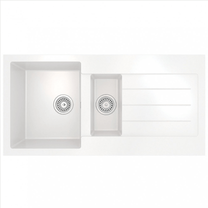 ELLSI Comite Matt White 1.5 Bowl & Drainer Sink, PDT-000102 Ellsi