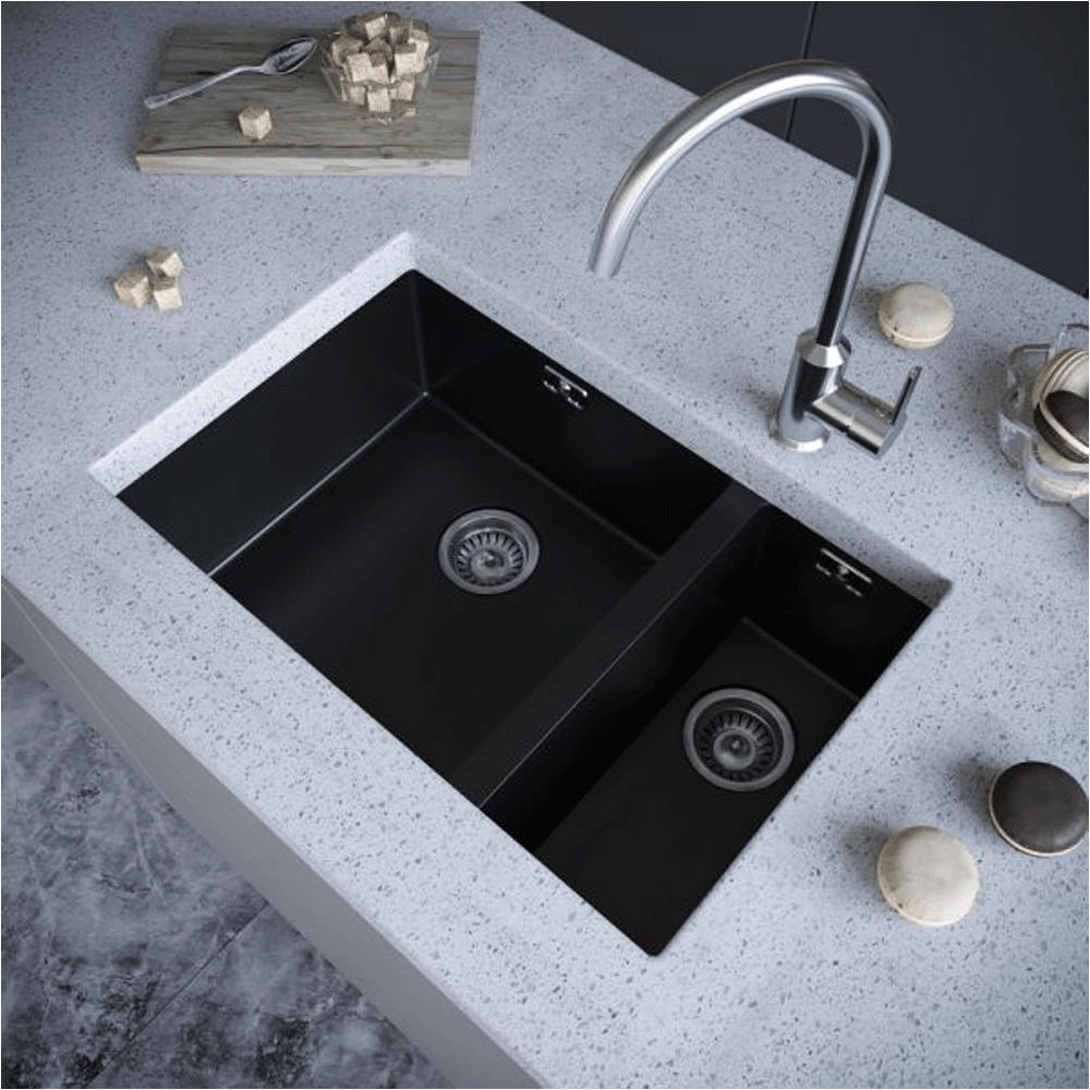 ELLSI Comite Matt Black 1.5 Bowl Inset/Undermounted Sink, PDT-000100 Ellsi