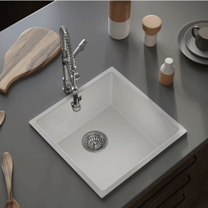 ELLSI Comite Gloss White Single Bowl Inset/Undermounted Sink, PDT-000103 Ellsi