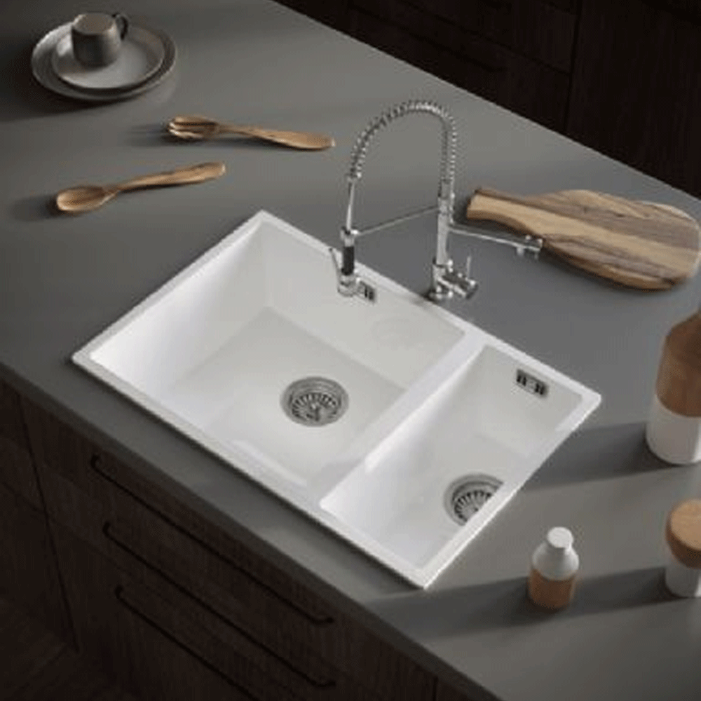 ELLSI Comite Gloss White 1.5 Bowl Inset/Undermounted Sink, PDT-000104 Ellsi