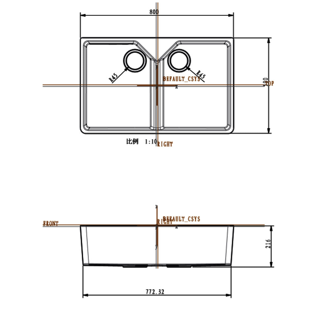 ELLSI Comite White Double Butler/Belfast Sink, PDT-000259 Ellsi