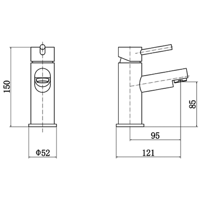 Ellsi Juke Mono Basin Mixer Tap - Chrome, PDT-000336 Ellsi